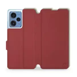 Phone Case Xiaomi Redmi Note 12 Pro 5G - Design Dark Red with Platinum