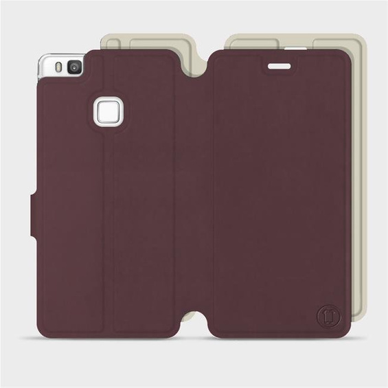 Etui Soft Touch do Huawei P9 Lite - wzór Matowy burgund z platyną