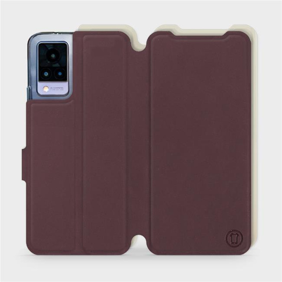 Phone Case Vivo V21 5G - Design Burgundy with Platinum