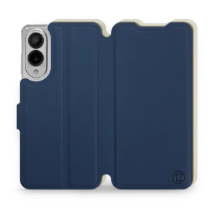 Etui Soft Touch do Samsung Galaxy S25 Edge - wzór Głęboki granat z platyną