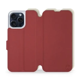 Phone Case Apple iPhone 15 Pro Max - Design Dark Red with Platinum