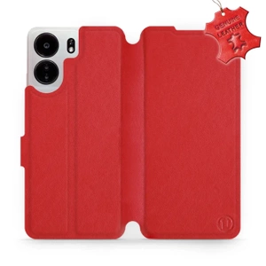 Etui ze skóry naturalnej do Xiaomi POCO C65 - wzór Red Leather