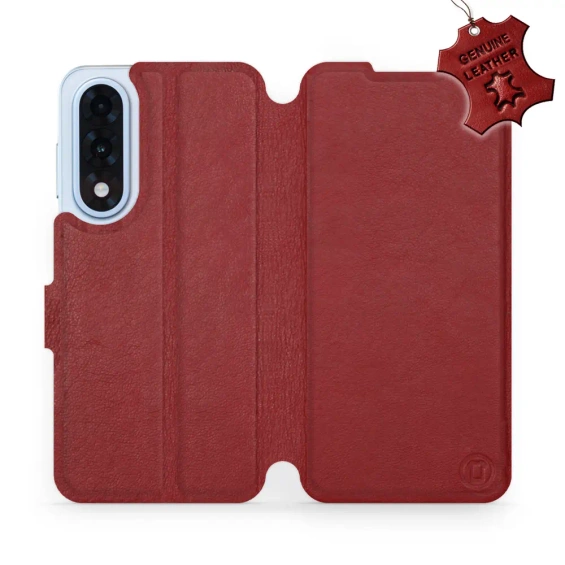 Phone Case OnePlus Nord 5 - Design Dark Red Leather