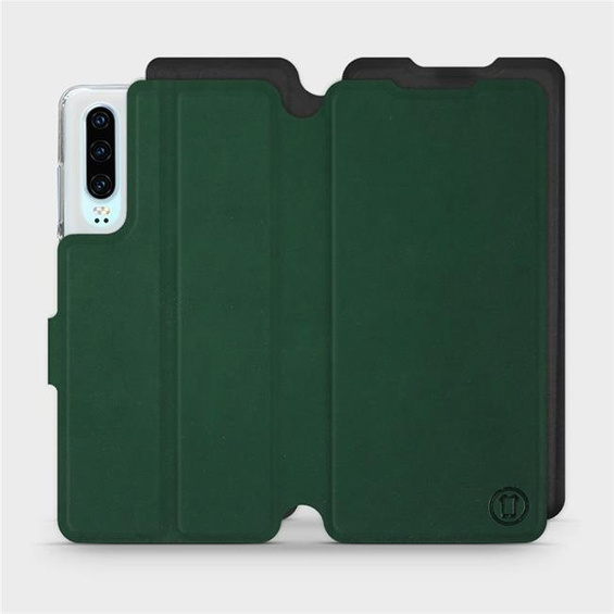 Etui Soft Touch do Huawei P30 - wzór Miejska zieleń z czernią