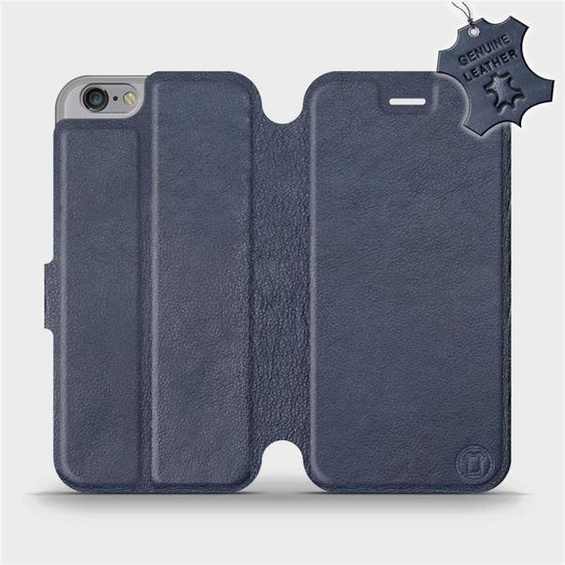 Etui ze skóry naturalnej do Apple iPhone 6 - wzór Blue Leather