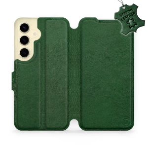 Etui ze skóry naturalnej do Samsung Galaxy S24 - wzór Green Leather