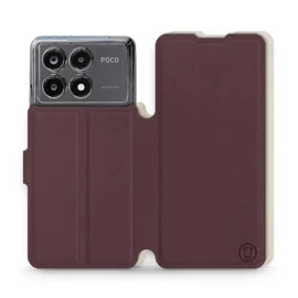 Etui Soft Touch do Xiaomi POCO X6 Pro - wzór Matowy burgund z platyną