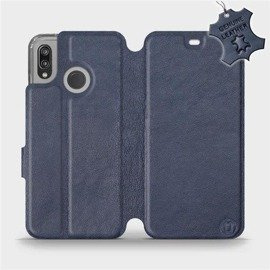 Etui ze skóry naturalnej do Huawei P20 Lite - wzór Blue Leather