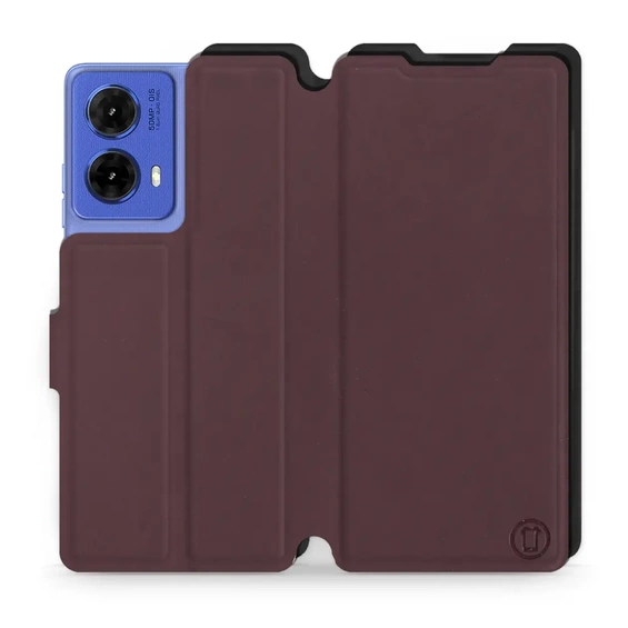 Etui Soft Touch do Motorola Moto G85 5G - wzór Matowy burgund z czernią