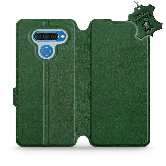 Phone Case LG Q60 - Design Green Leather