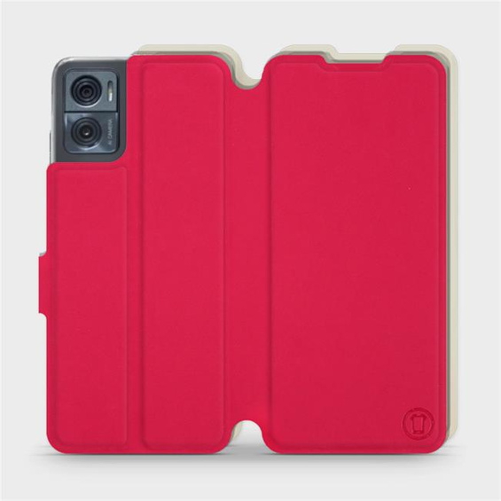 Hülle für Motorola Moto E22i - Farbe Rot mit Platin