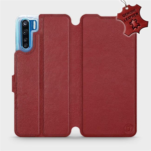 Phone Case OPPO A91 - Design Dark Red Leather