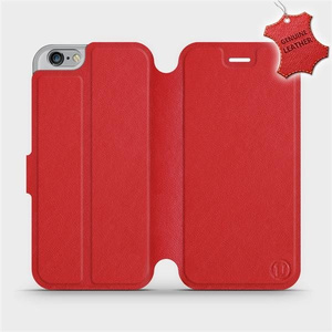 Etui ze skóry naturalnej do Apple iPhone 6 - wzór Red Leather
