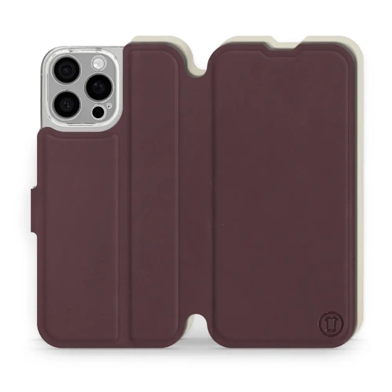 Etui Soft Touch do Apple iPhone 16 Pro Max - wzór Matowy burgund z platyną