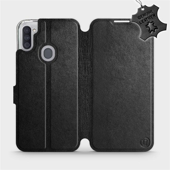 Phone Case Samsung Galaxy M11 - Design Black Leather
