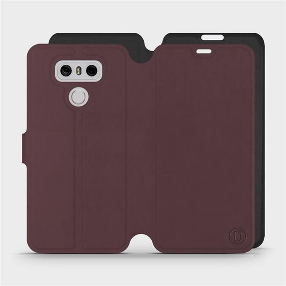 Hülle für LG G6 - Farbe Burgund mit Schwarz
