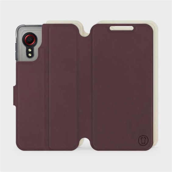 Etui Soft Touch do Samsung Galaxy Xcover 5 - wzór Matowy burgund z platyną
