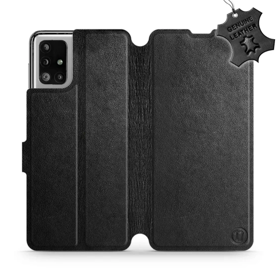 Phone Case Samsung Galaxy M51 - Design Black Leather