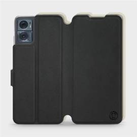 Hülle für Motorola Moto E22i - Farbe Schwarz mit Platin