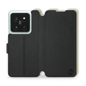 Etui Soft Touch do Xiaomi 14 Pro - wzór Satynowa czerń z platyną