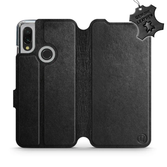 Phone Case Xiaomi Redmi 7 - Design Black Leather