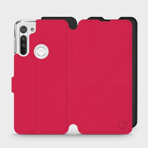 Hülle für Motorola Moto G8 - Farbe Rot mit Schwarz