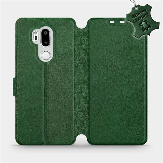 Etui ze skóry naturalnej do LG G7 ThinQ - wzór Green Leather