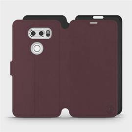 Hülle für LG V30 - Farbe Burgund mit Schwarz