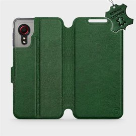 Etui ze skóry naturalnej do Samsung Galaxy Xcover 5 - wzór Green Leather