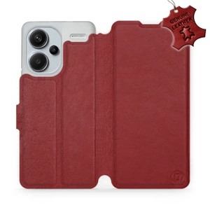 Etui ze skóry naturalnej do Xiaomi Redmi Note 13 PRO Plus - wzór Dark Red Leather