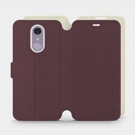 Phone Case LG Q7 - Design Burgundy with Platinum