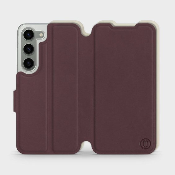 Etui Soft Touch do Samsung Galaxy S23 - wzór Matowy burgund z platyną