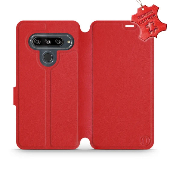 Phone Case LG G8s ThinQ - Design Red Leather
