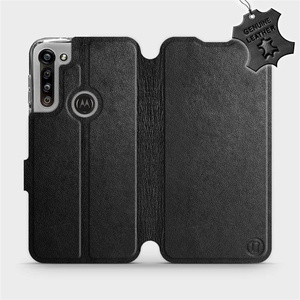 Phone Case Motorola Moto G8 Power - Design Black Leather