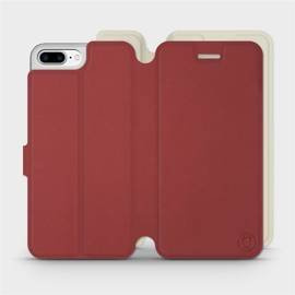Phone Case Apple iPhone 8 Plus - Design Dark Red with Platinum