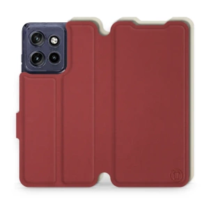 Phone Case Motorola Edge 50 Neo - Design Dark Red with Platinum