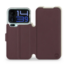 Etui Soft Touch do Xiaomi 17 Pro Max - wzór Matowy burgund z platyną