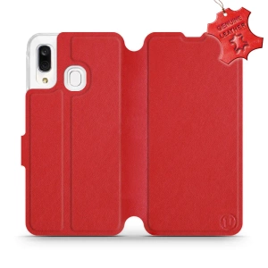 Phone Case Samsung Galaxy A40 - Design Red Leather