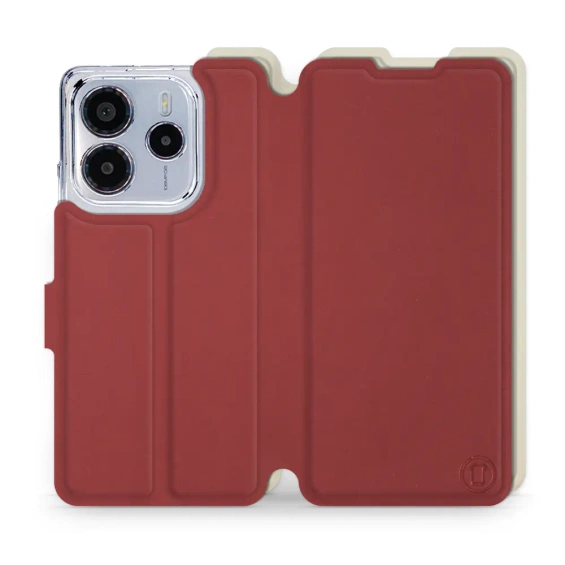 Phone Case Xiaomi Redmi Note 14 4G - Design Dark Red with Platinum