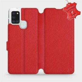 Phone Case Samsung Galaxy A21S - Design Red Leather