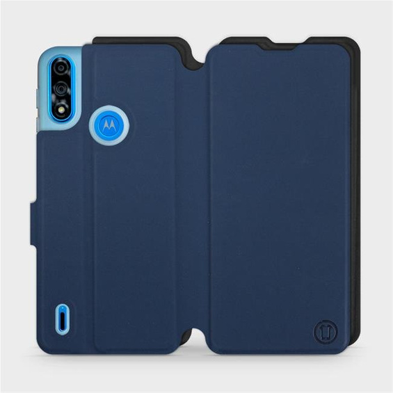Etui Soft Touch do Motorola Moto E7i Power - wzór Głęboki granat z czernią