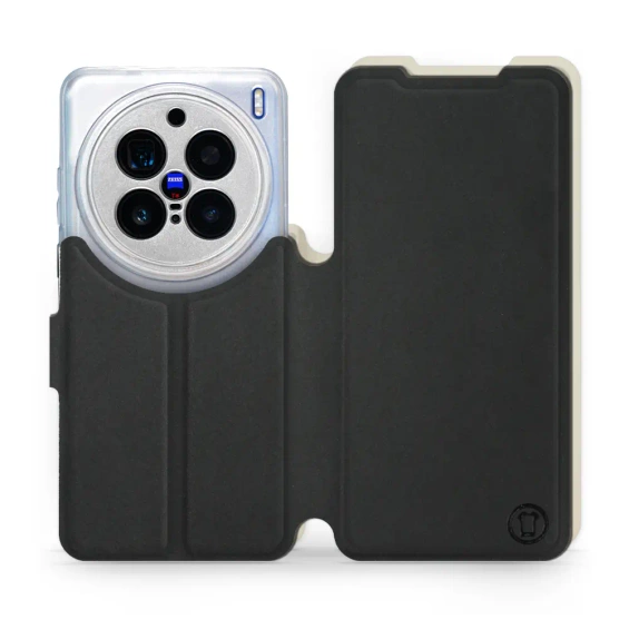 Etui Soft Touch do Vivo X200 Pro 5G - wzór Satynowa czerń z platyną