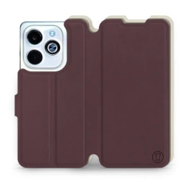 Phone Case Infinix HOT 40i - Design Burgundy with Platinum
