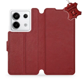 Phone Case Xiaomi Redmi Note 13 PRO - Design Dark Red Leather