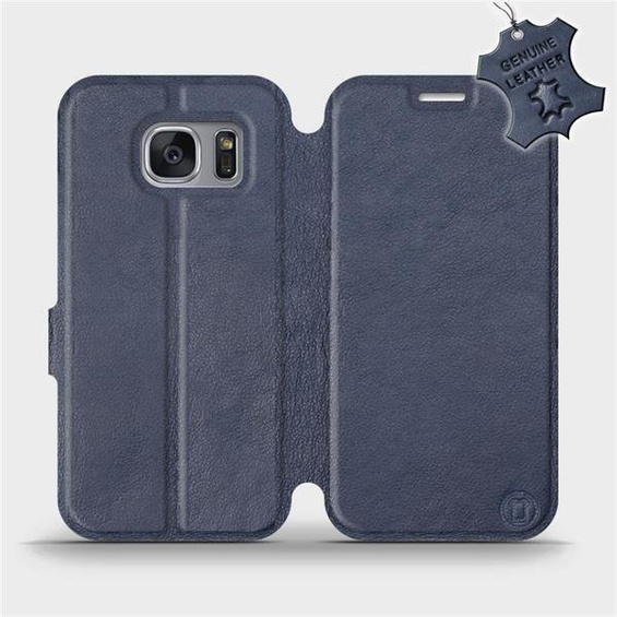 Phone Case Samsung Galaxy S7 Edge - Design Blue Leather