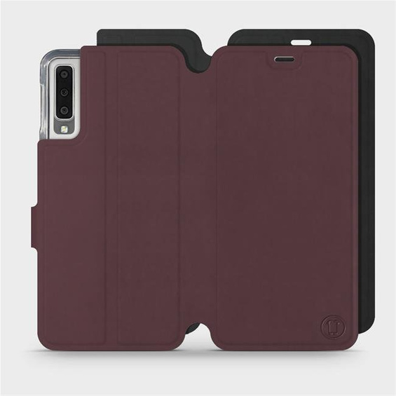Phone Case Samsung Galaxy A7 2018 - Design Burgundy with Black