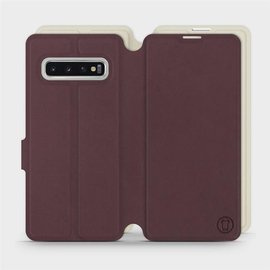 Phone Case Samsung Galaxy S10 - Design Burgundy with Platinum