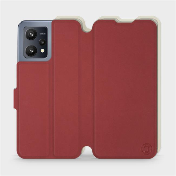 Hülle für Realme 9 - Farbe Dunkelrot mit Platin