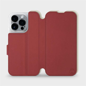 Hülle für Apple iPhone 14 Pro - Farbe Dunkelrot mit Platin