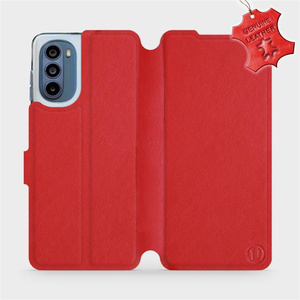 Phone Case Motorola Moto G62 5G - Design Red Leather
